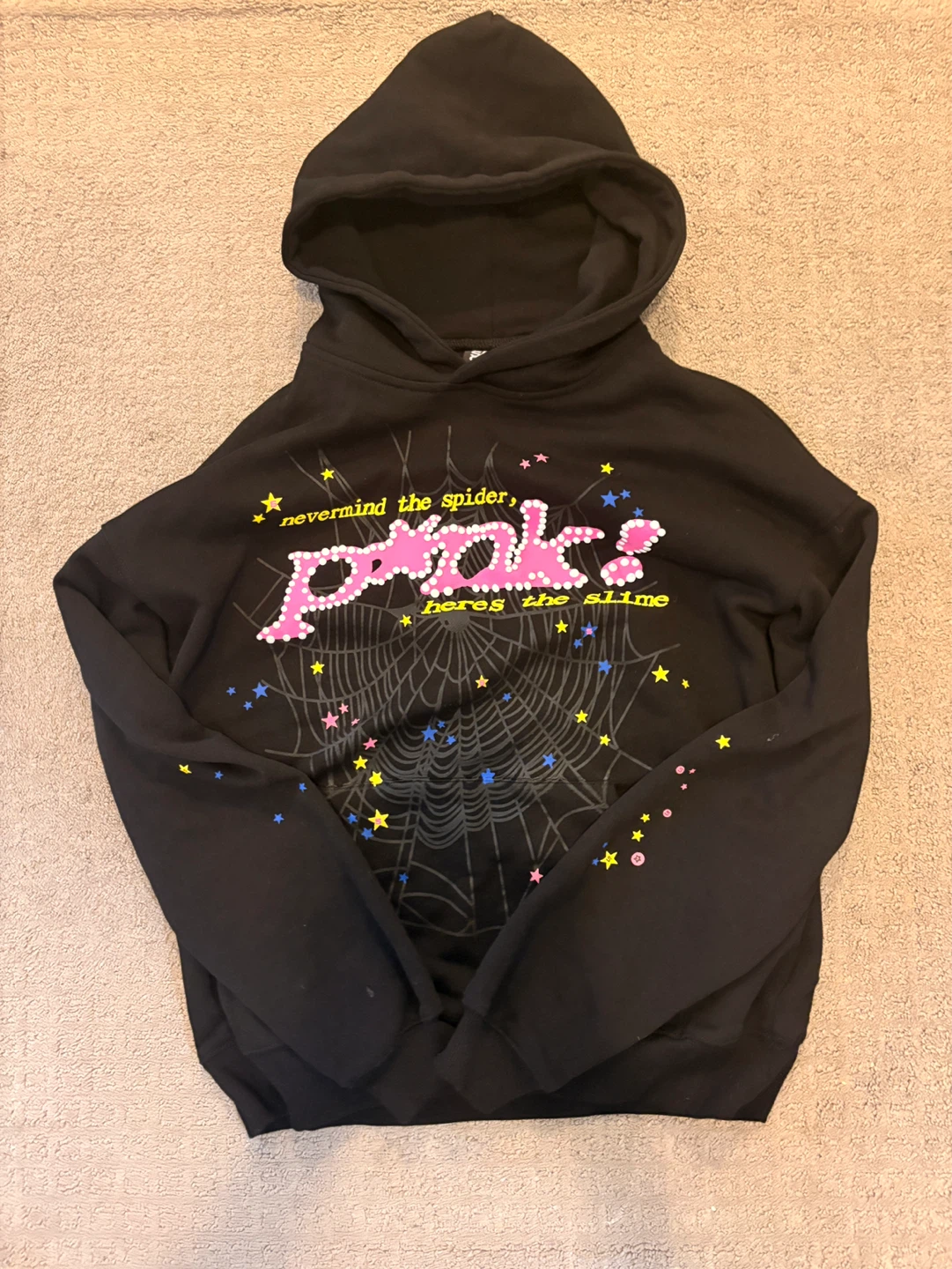 Spider hoodie pink - medium