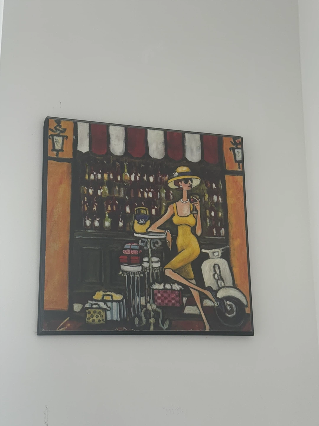 Framed Wall Art - Dog with Tie and Drink