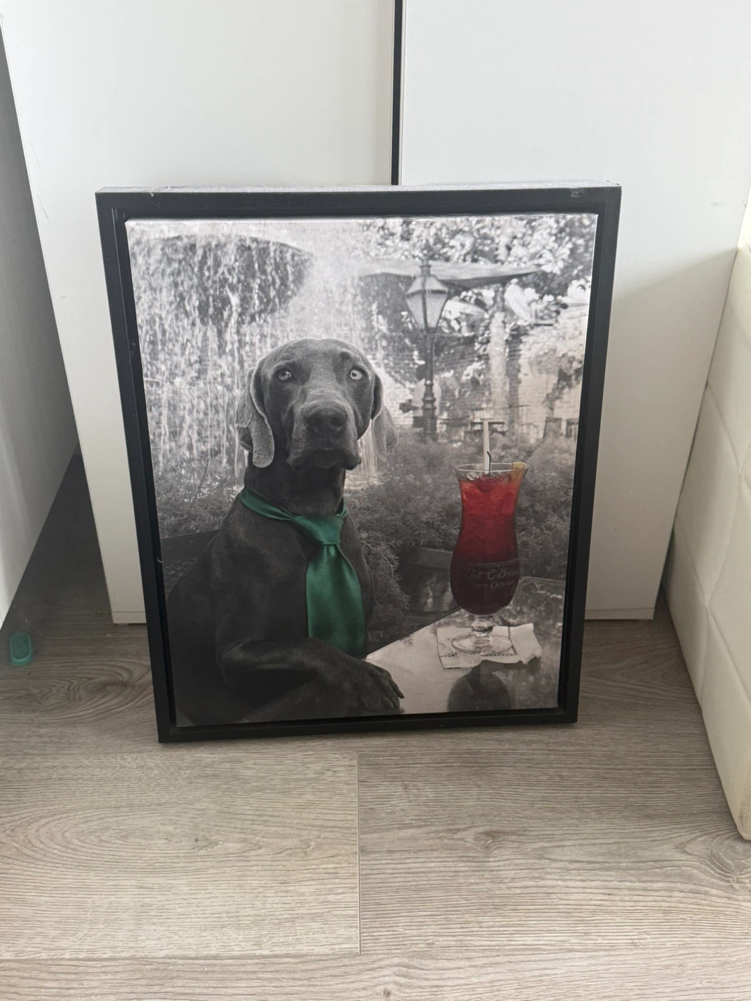 Framed Wall Art - Dog with Tie and Drink - photo 2