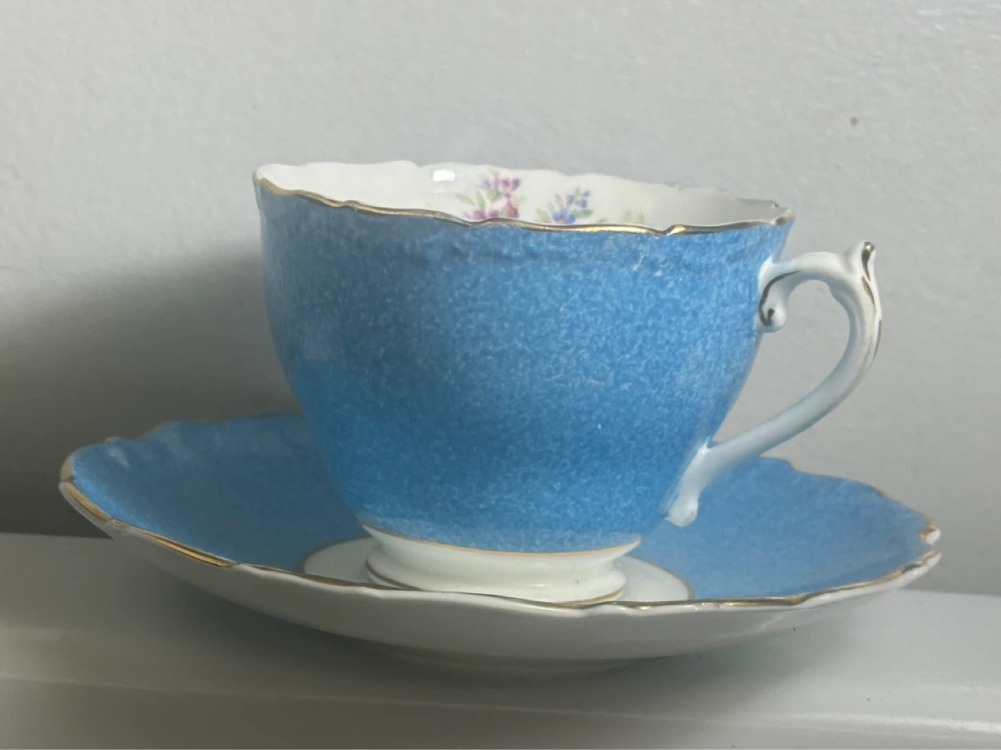 1940s Blue Coalport Cup and Saucer