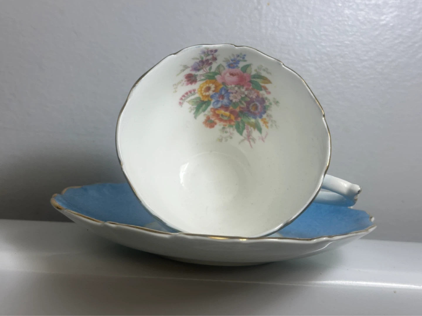 1940s Blue Coalport Cup and Saucer - photo 3