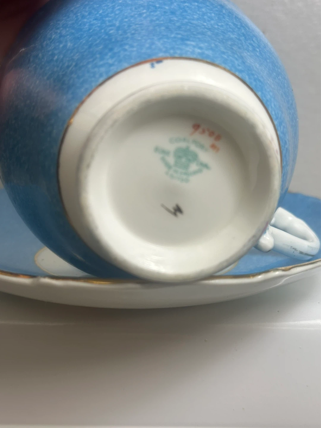 1940s Blue Coalport Cup and Saucer - photo 4