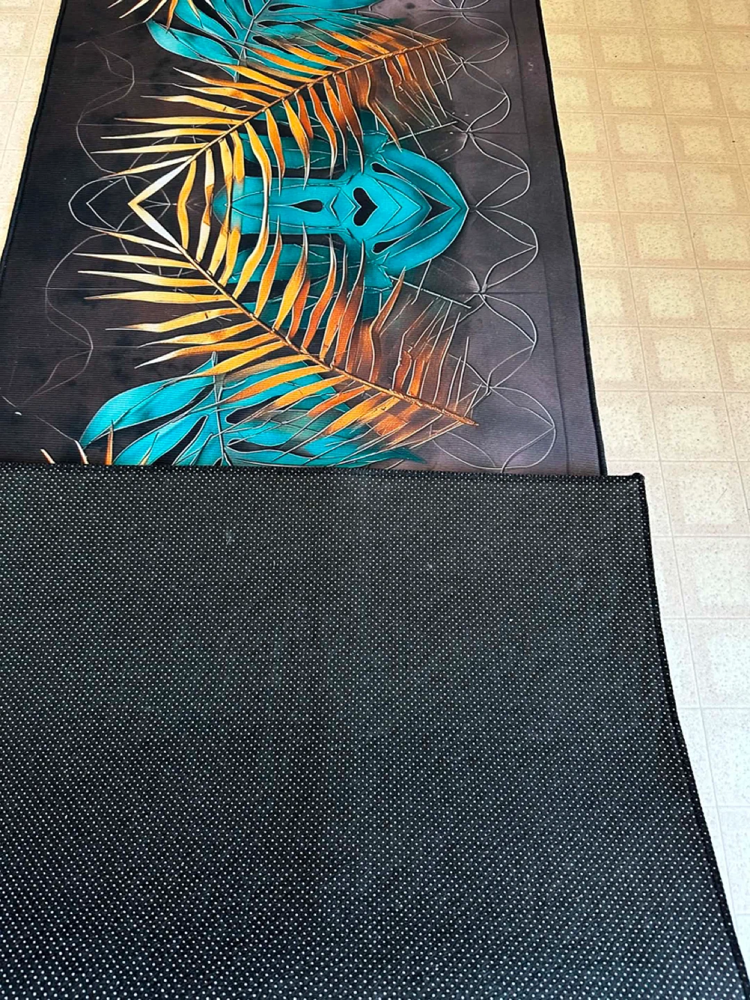 Tropical Leaf Print Runner Rug,2x 10 ft, Brand New - photo 2