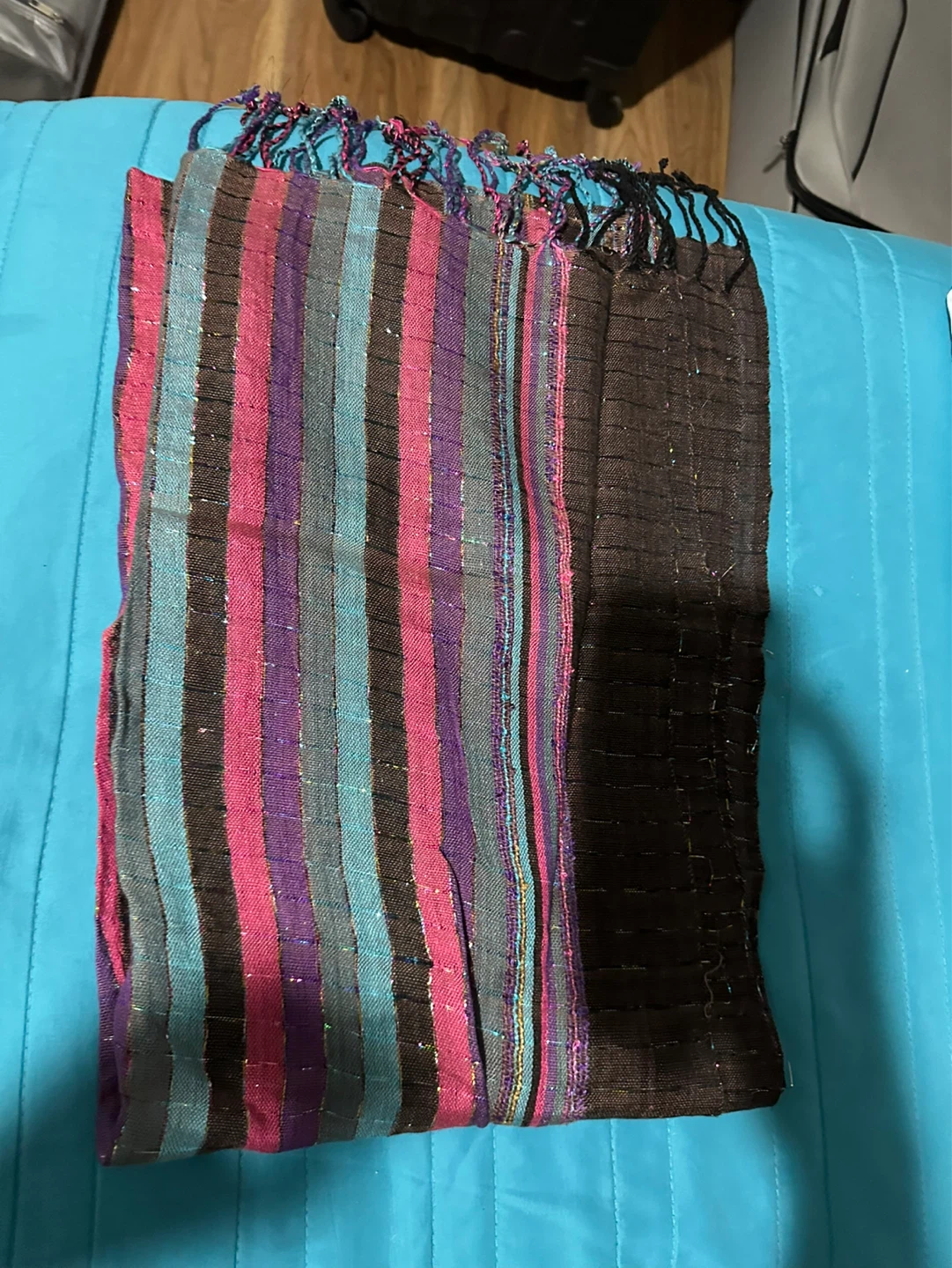 Striped Scarf with Fringe