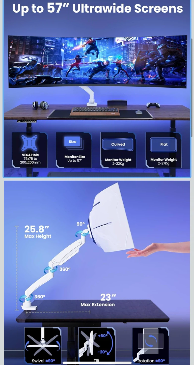 New: Ultrawide Monitor-Arm Heavy Duty 22-57‘’ - photo 2