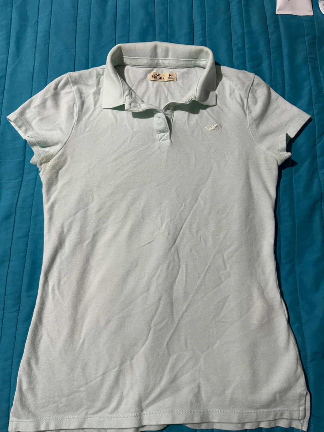 Hollister Polo Shirt - Light Blue - Size M