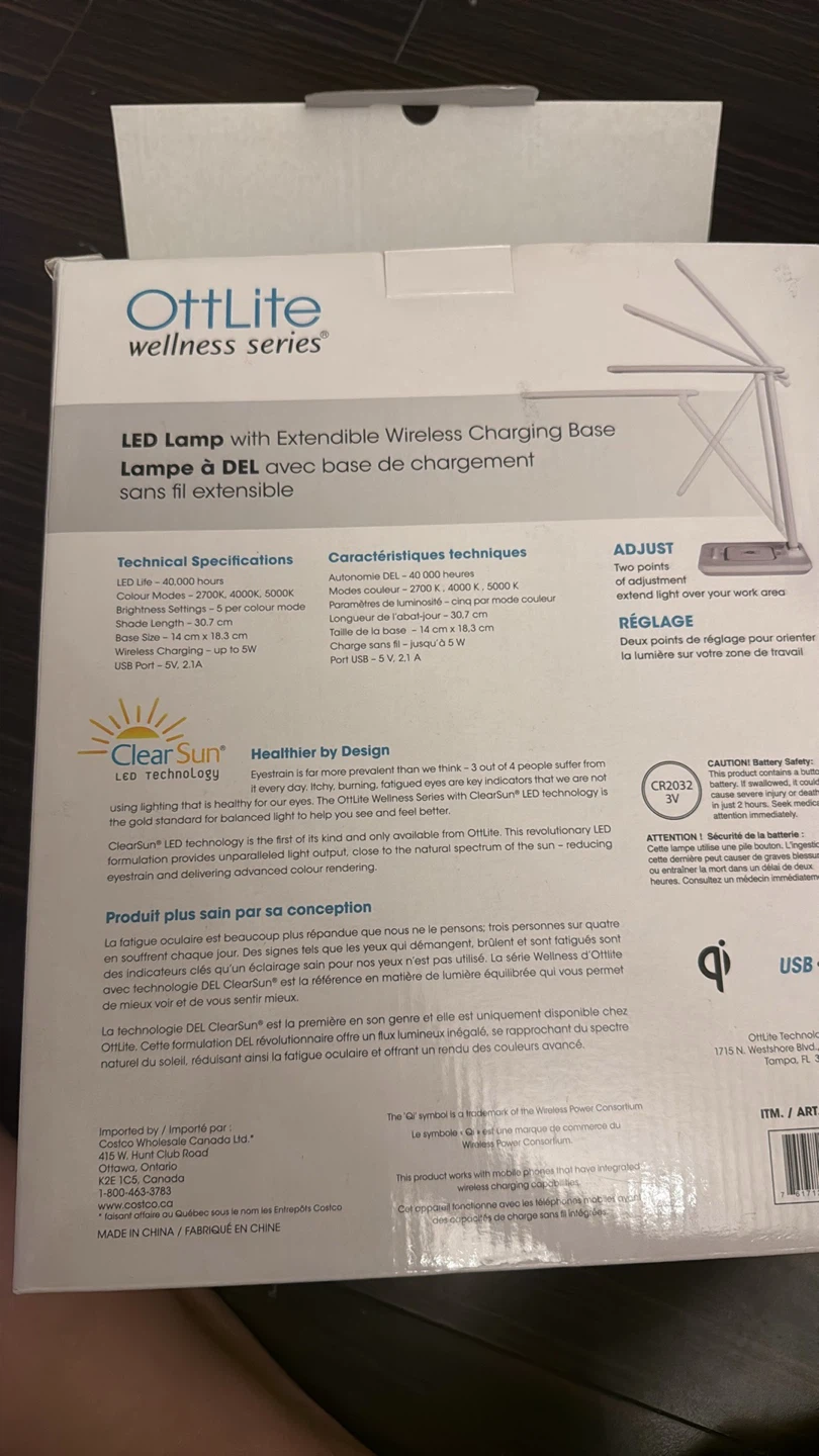 OttLite Wellness Series LED Lamp with Wireless Charging Base - photo 2