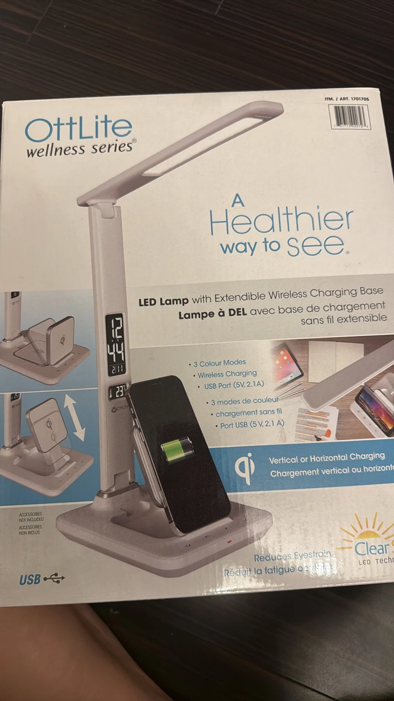 OttLite Wellness Series LED Lamp with Wireless Charging Base - photo 4