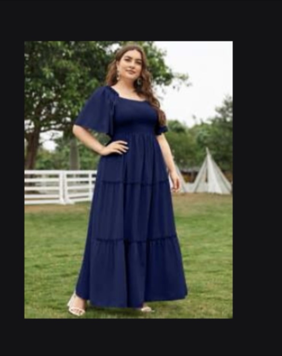 Navy Blue Tiered Maxi Dress