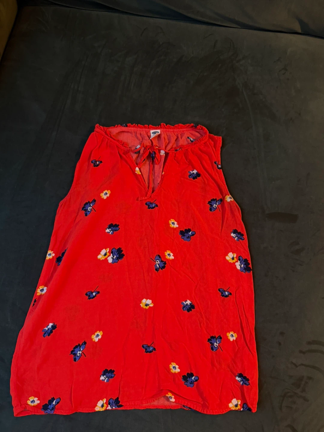 Old Navy Red Floral Sleeveless Top