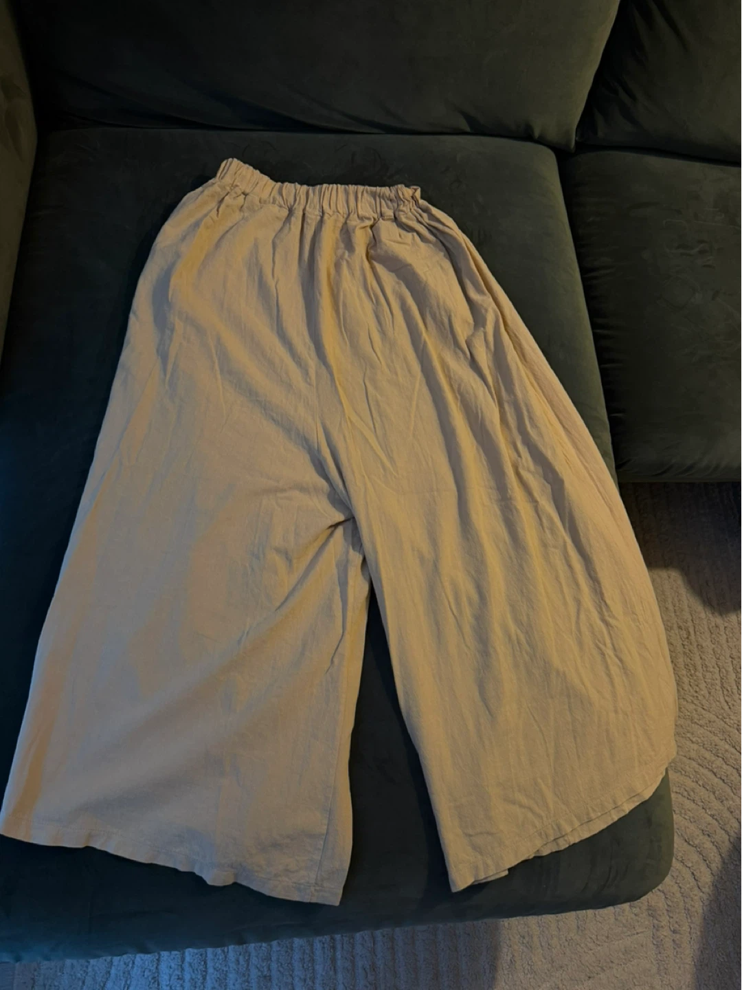Beige Wide-Leg Pants