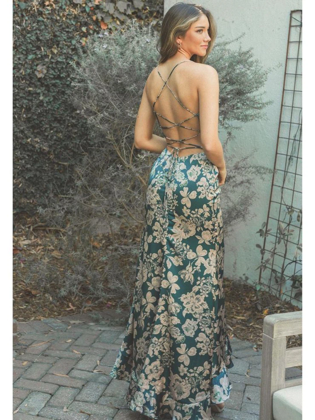 Floral Maxi Dress with Criss-Cross Back - photo 2