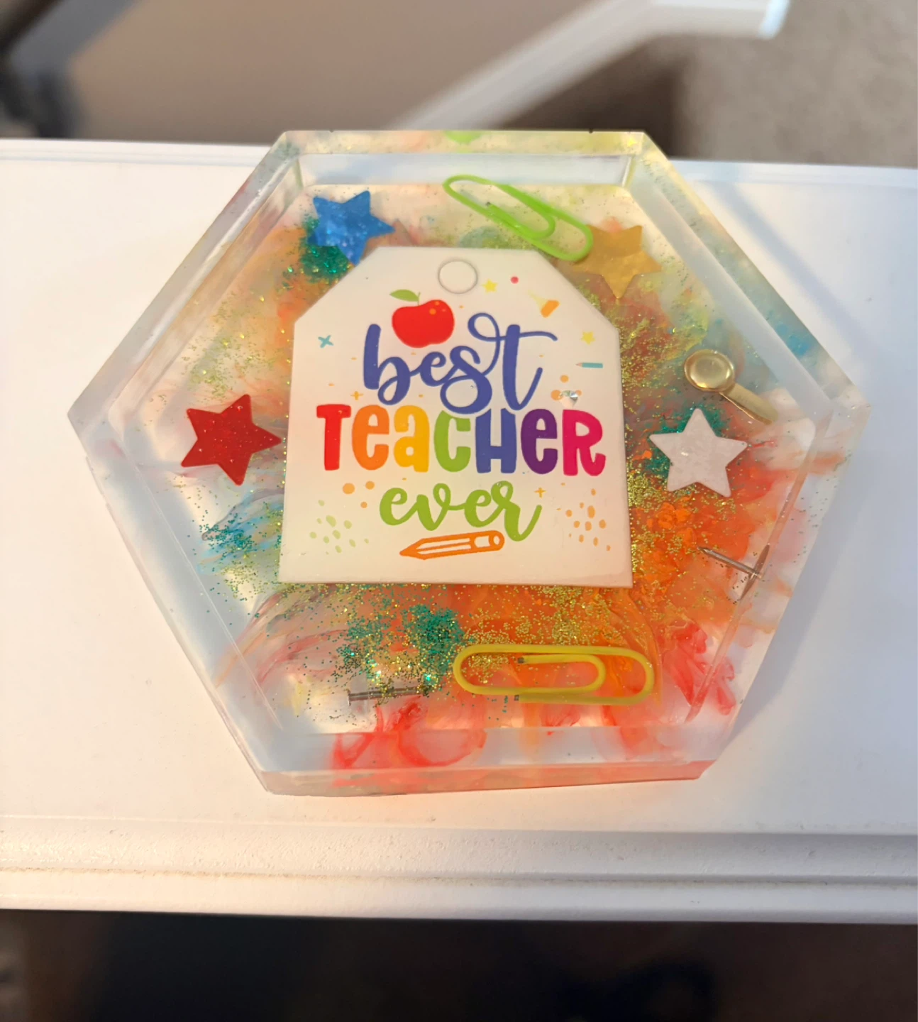 🍎 Handmade Epoxy Coasters – Perfect Teacher Gift! 🍎 - photo 3