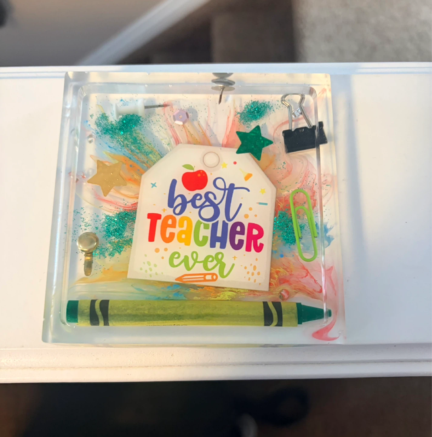 🍎 Handmade Epoxy Coasters – Perfect Teacher Gift! 🍎 - photo 5