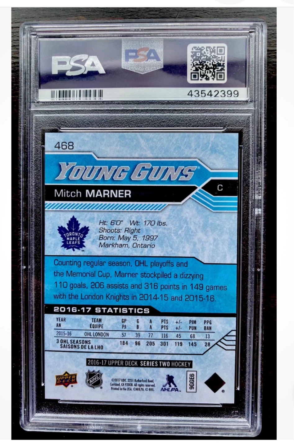 Young Guns Mitch Marner PSA 10 - photo 2