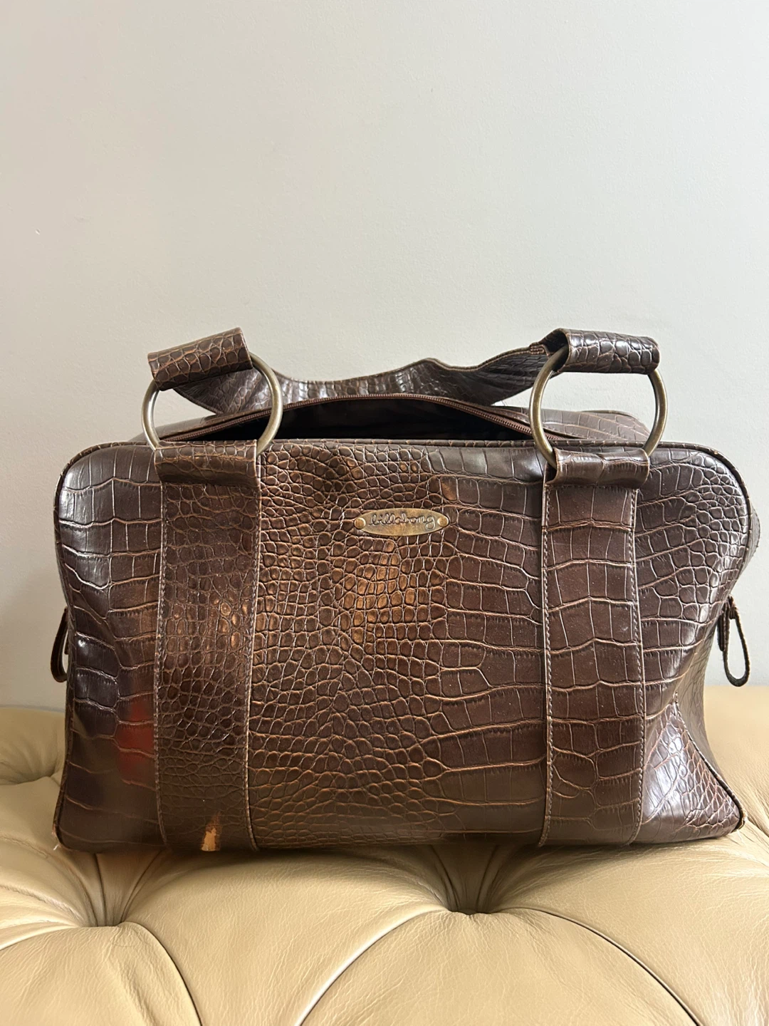 Billabong Brown Crocodile-Embossed Handbag