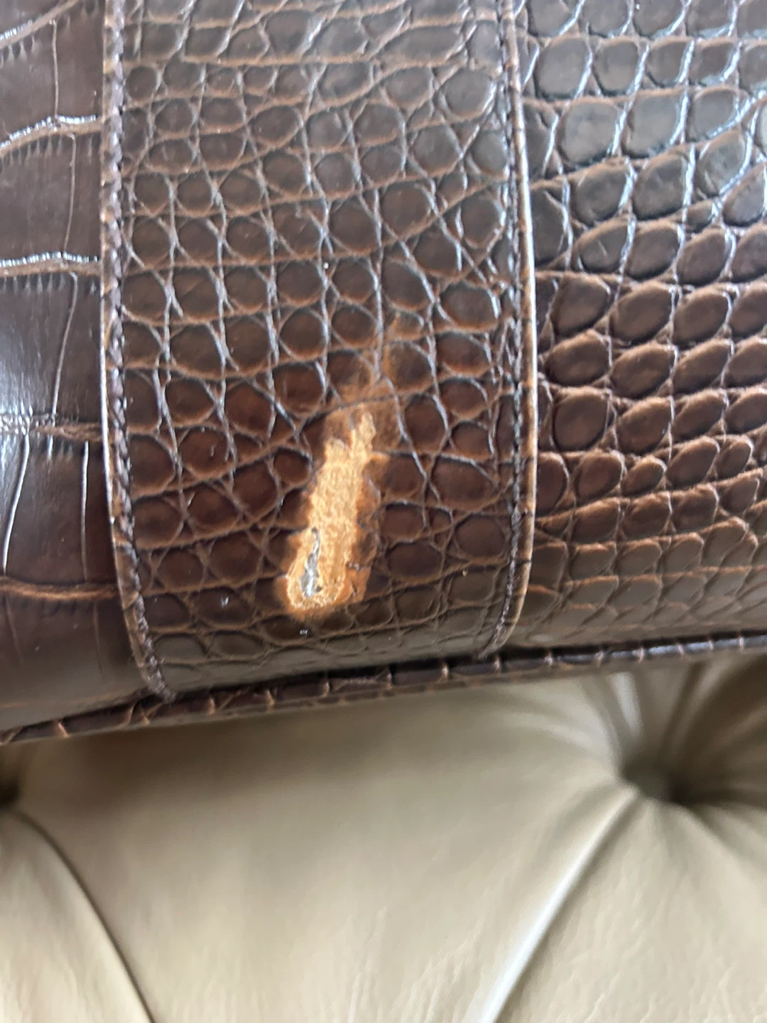 Billabong Brown Crocodile-Embossed Handbag - photo 4