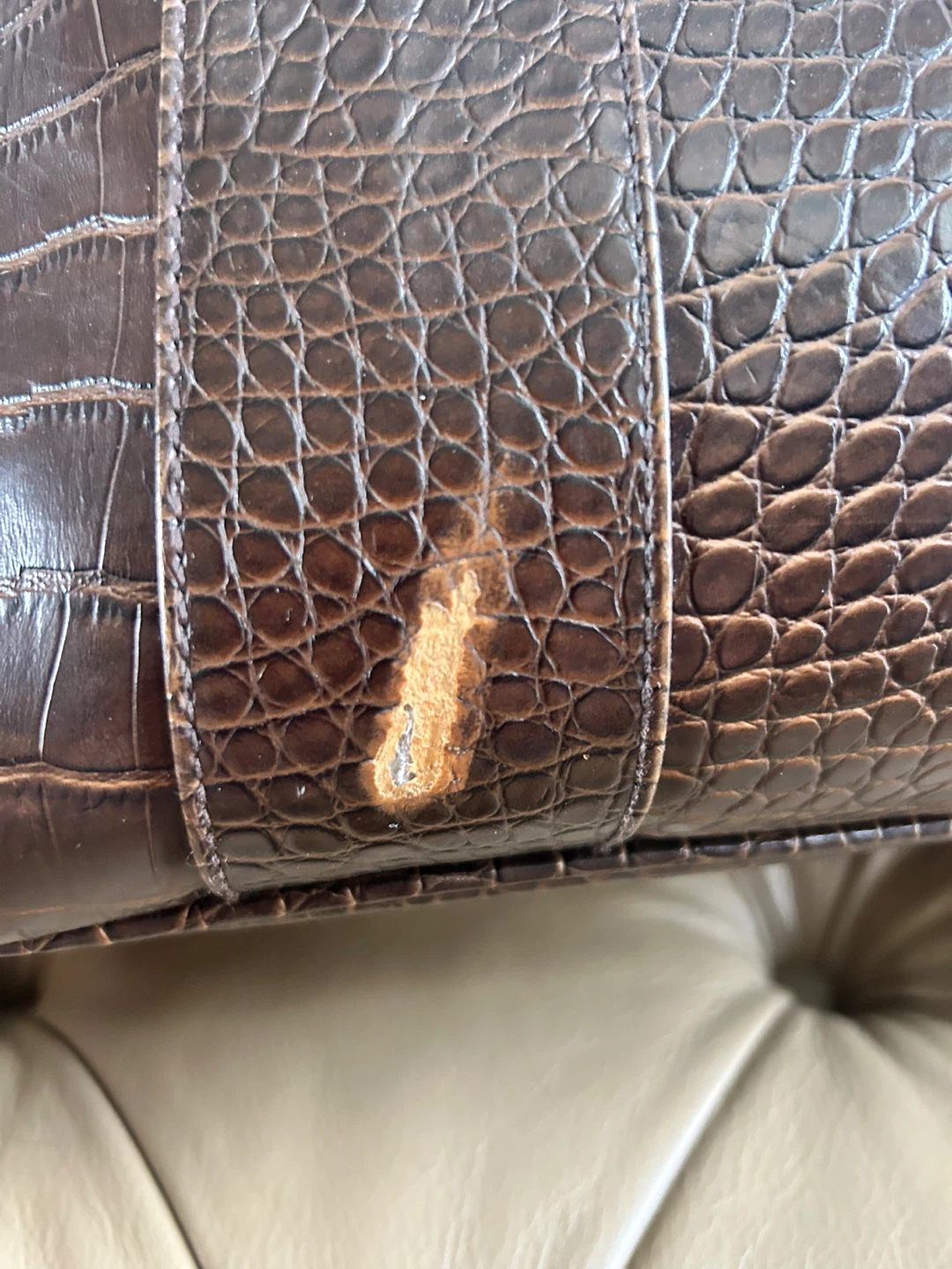 Billabong Brown Crocodile-Embossed Handbag - photo 3