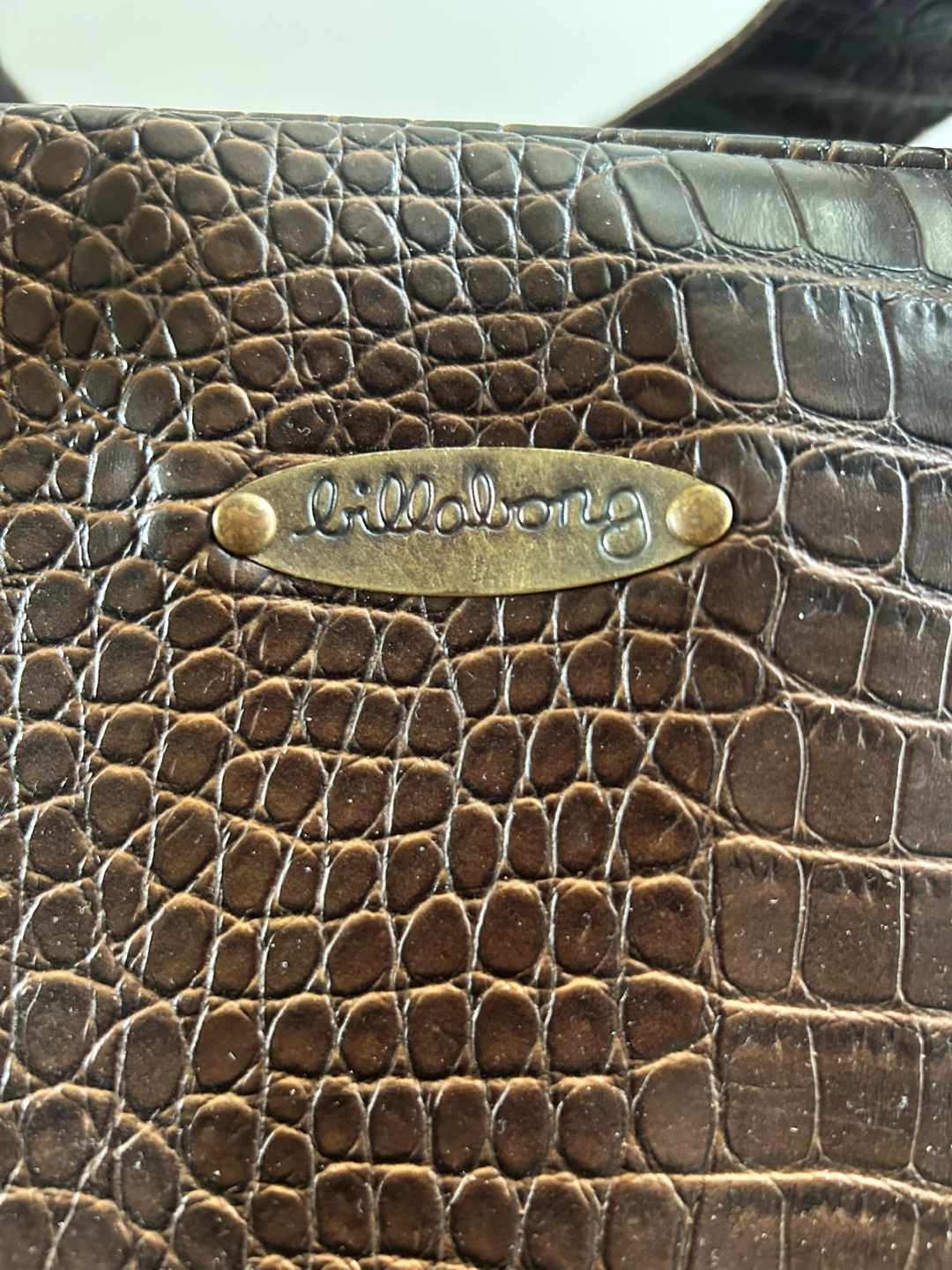 Billabong Brown Crocodile-Embossed Handbag - photo 2