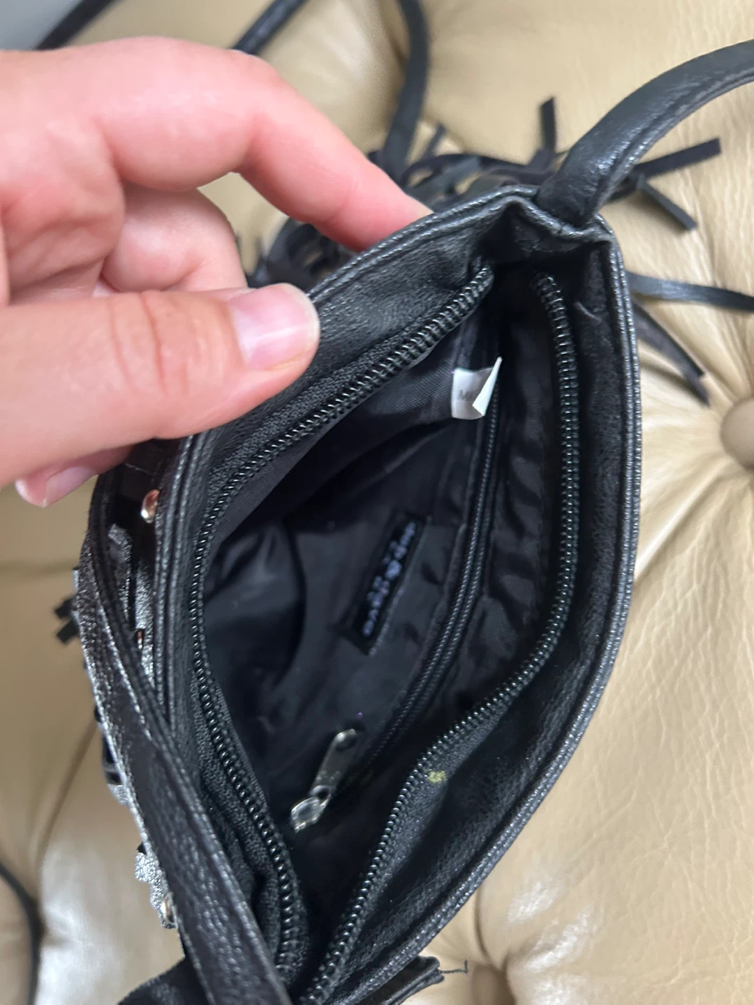 Black Fringed Crossbody Bag - photo 5