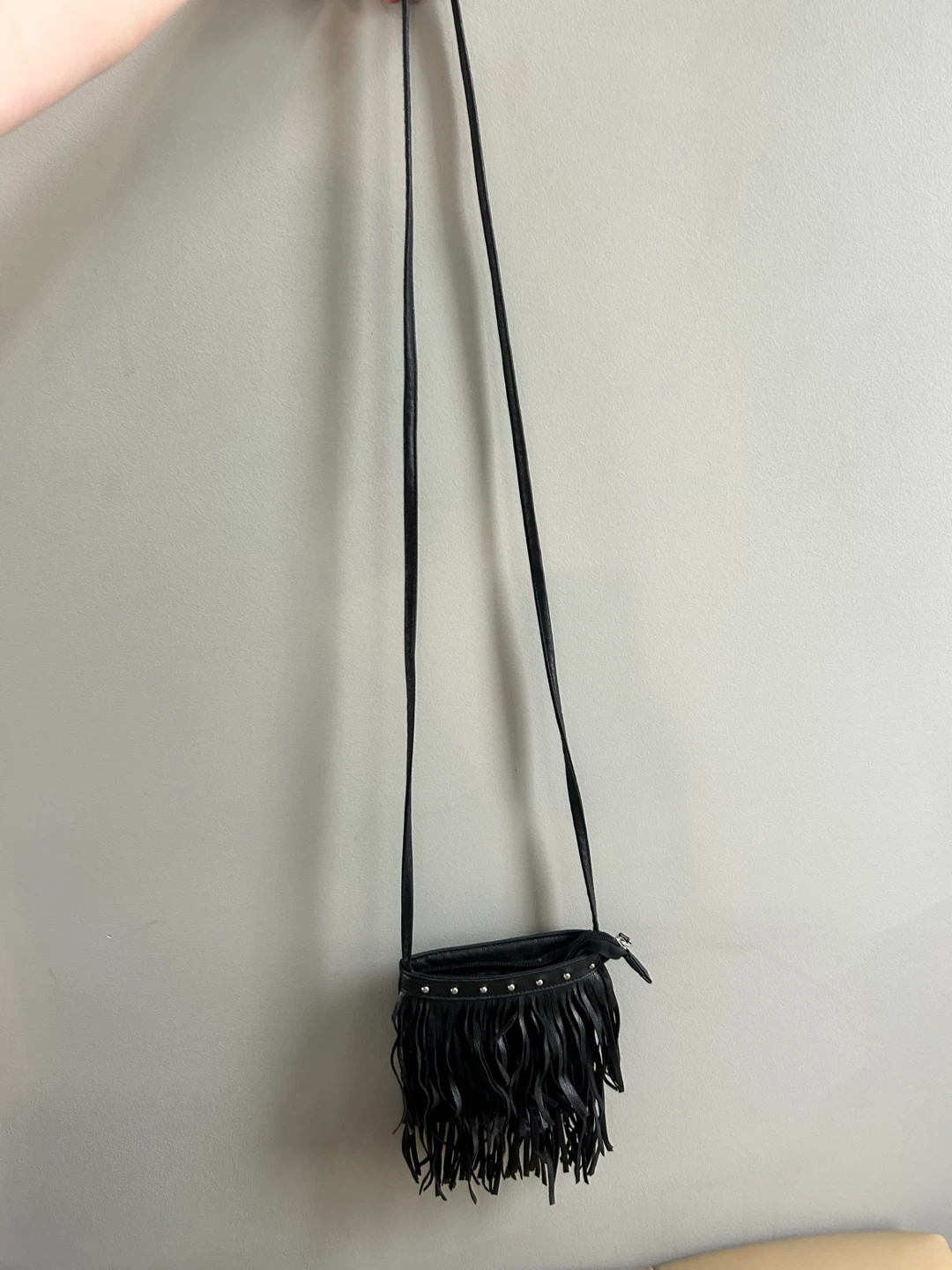 Black Fringed Crossbody Bag - photo 2