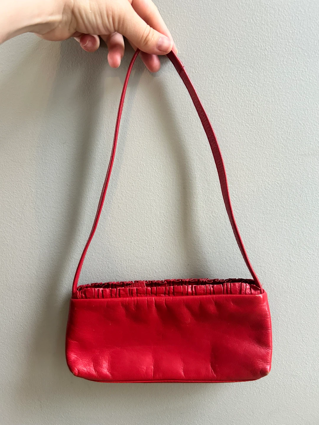 Red mini baguette Leather Purse - photo 3