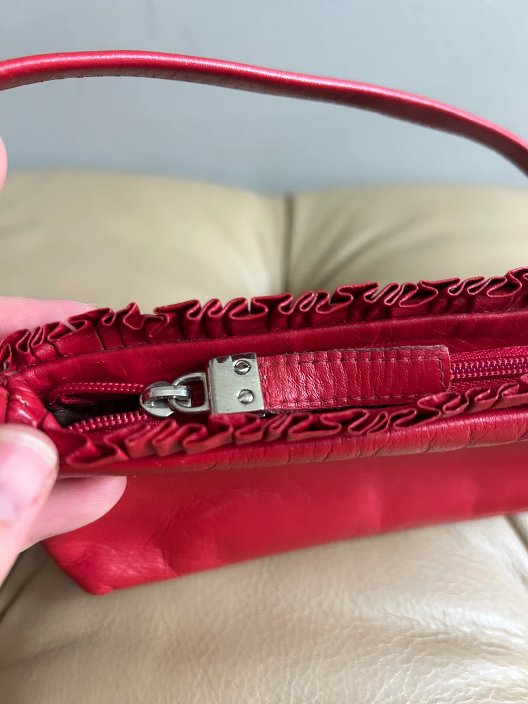 Red mini baguette Leather Purse - photo 5