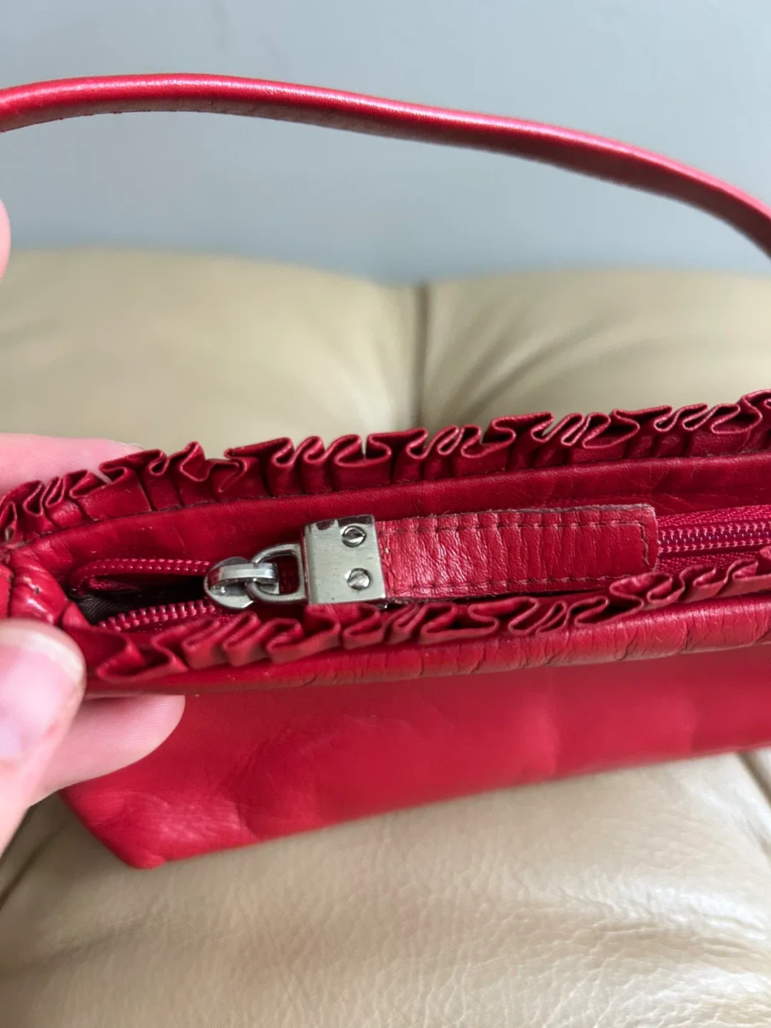 Red mini baguette Leather Purse - photo 5