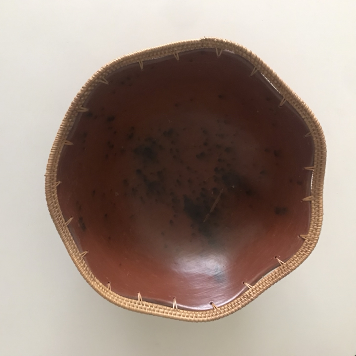 Beautiful Large African Ceramic Woven Bowl - photo 5