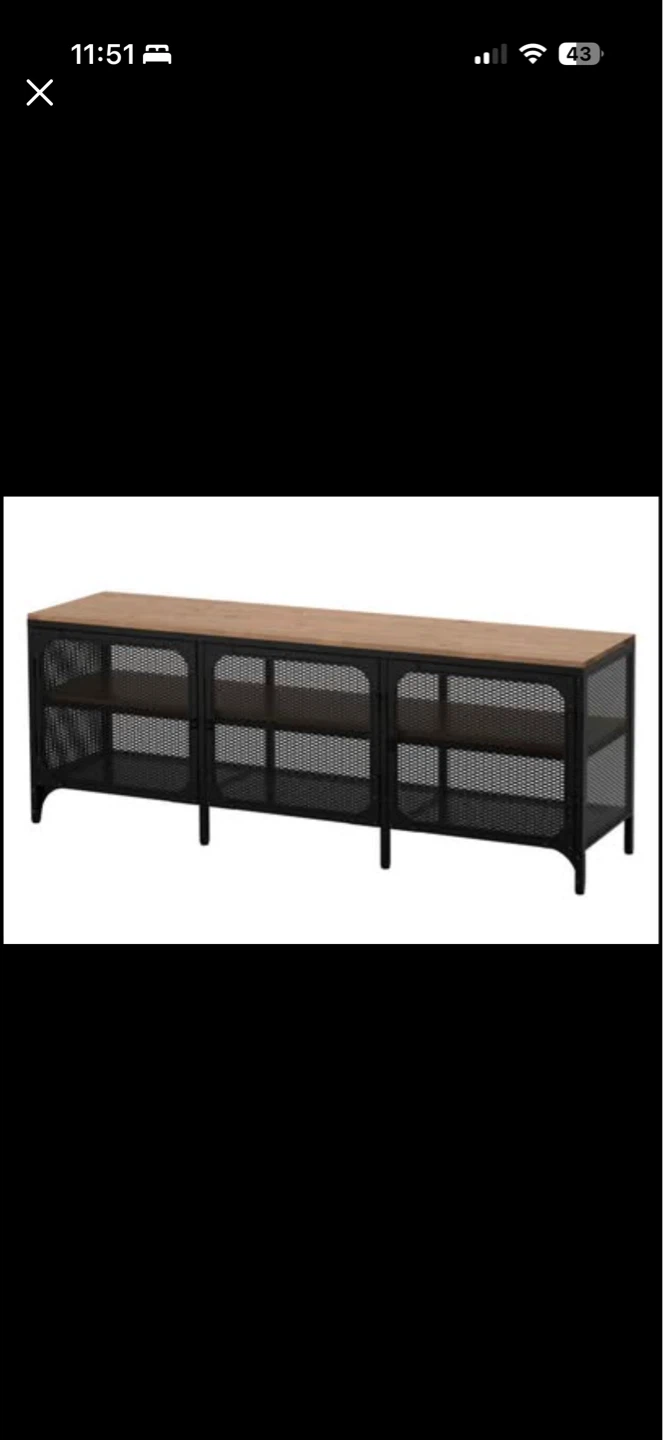 Industrial Style Media Console with Wood Top - photo 5