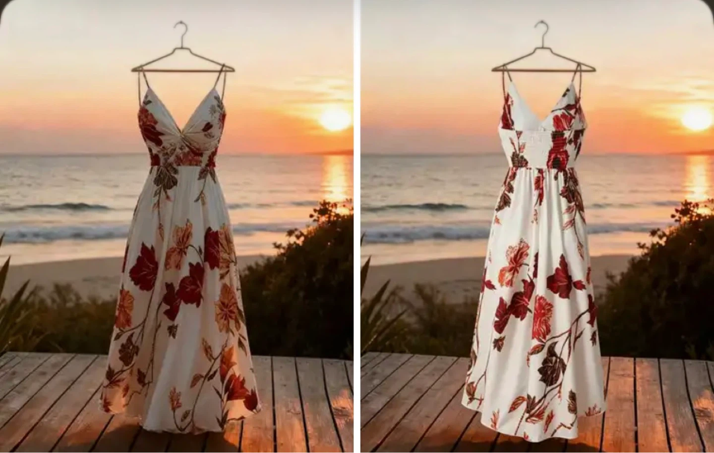 White Floral Maxi Dress. Size Medium