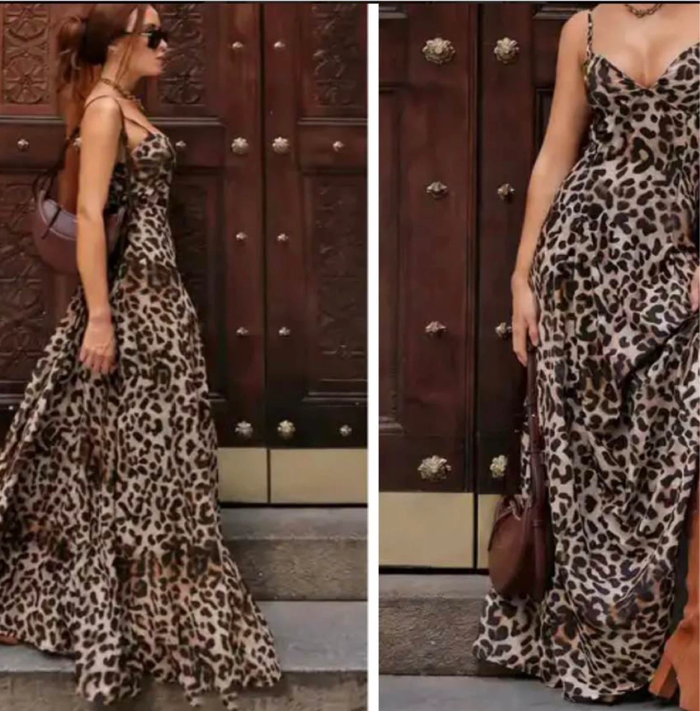 Leopard Print Maxi Dress. Size medium