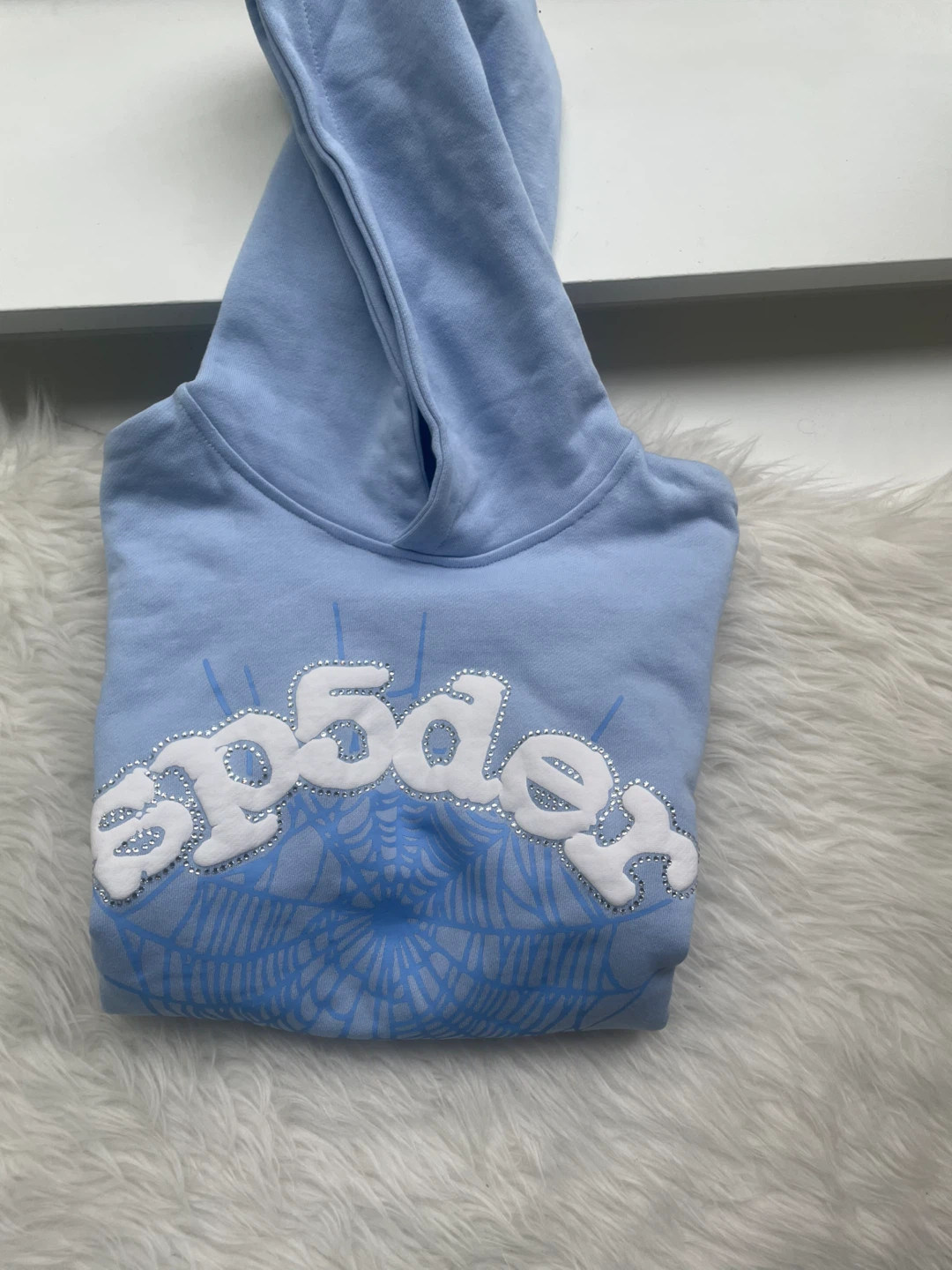 Spider hoodie light blue size S - photo 3