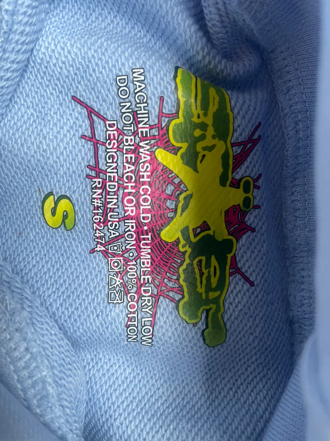 Spider hoodie light blue size S - photo 4