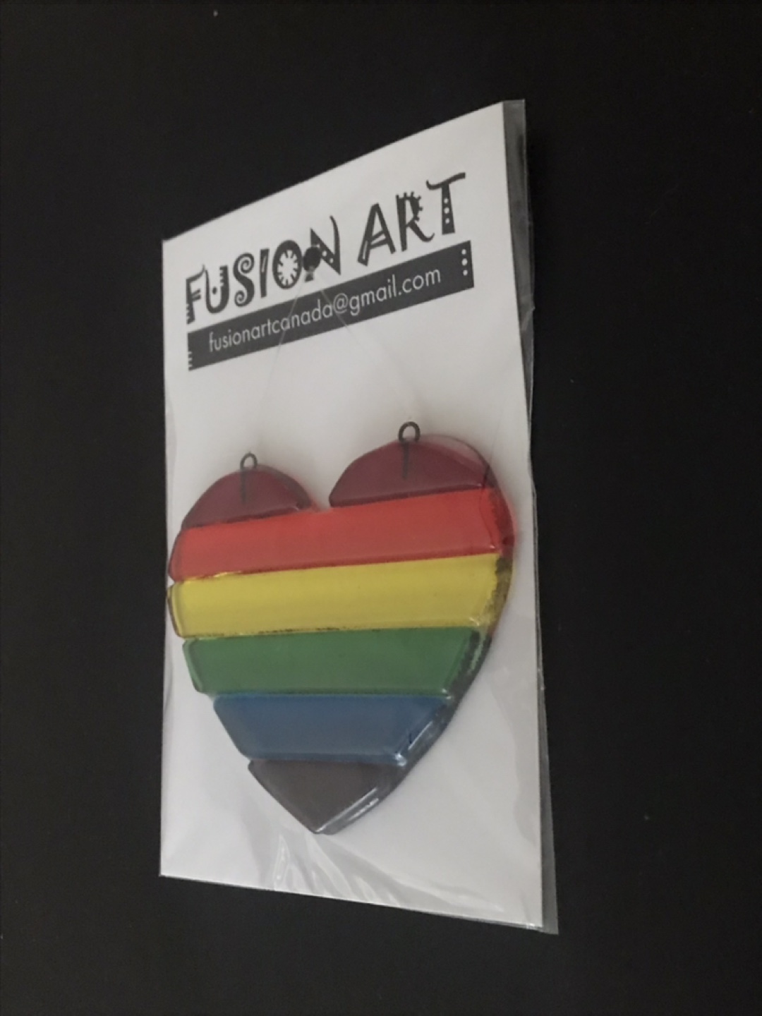 🌈 Glass Rainbow Heart Dream Catcher ✨NEW - photo 2