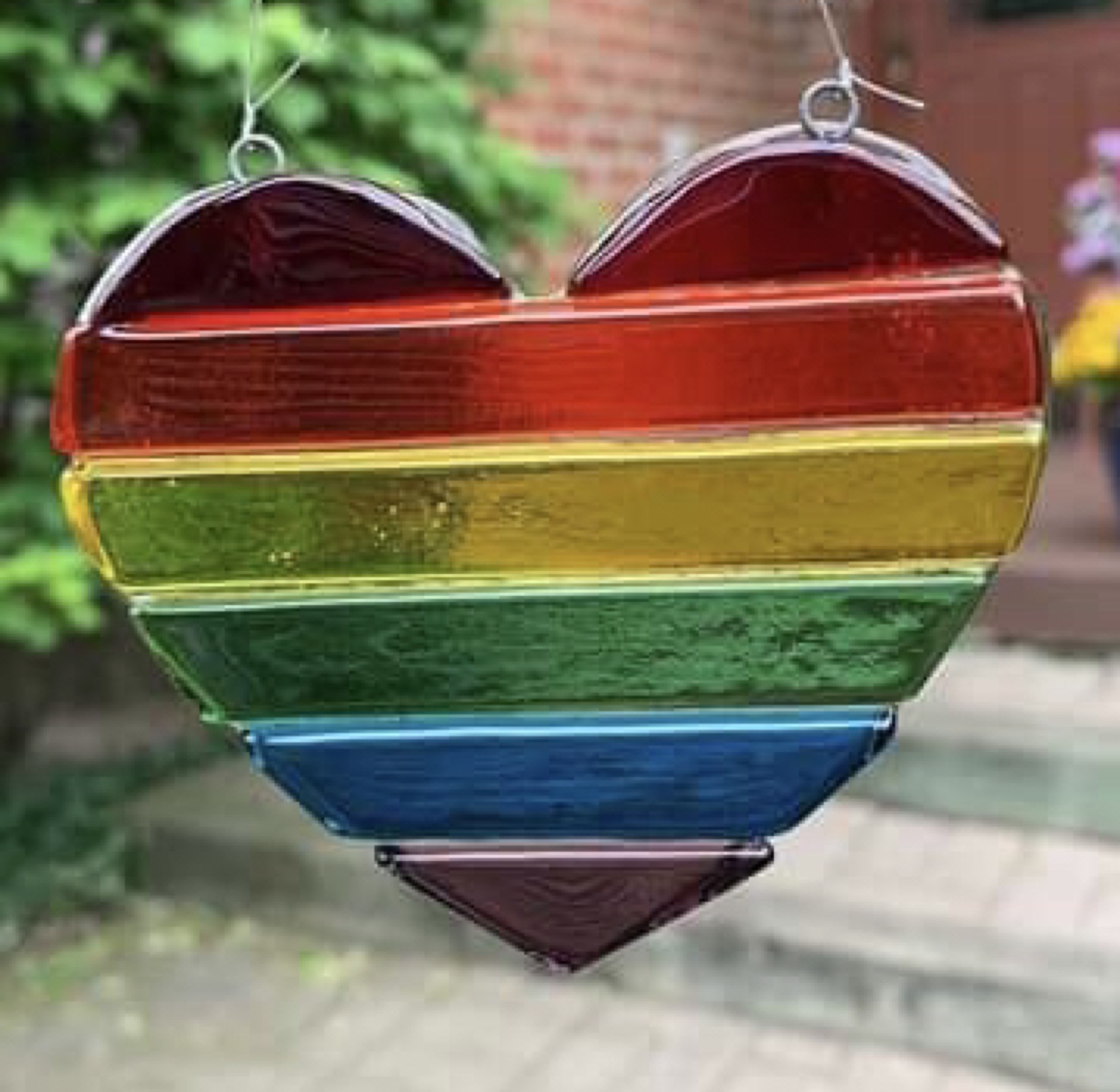 🌈 Glass Rainbow Heart Dream Catcher ✨NEW