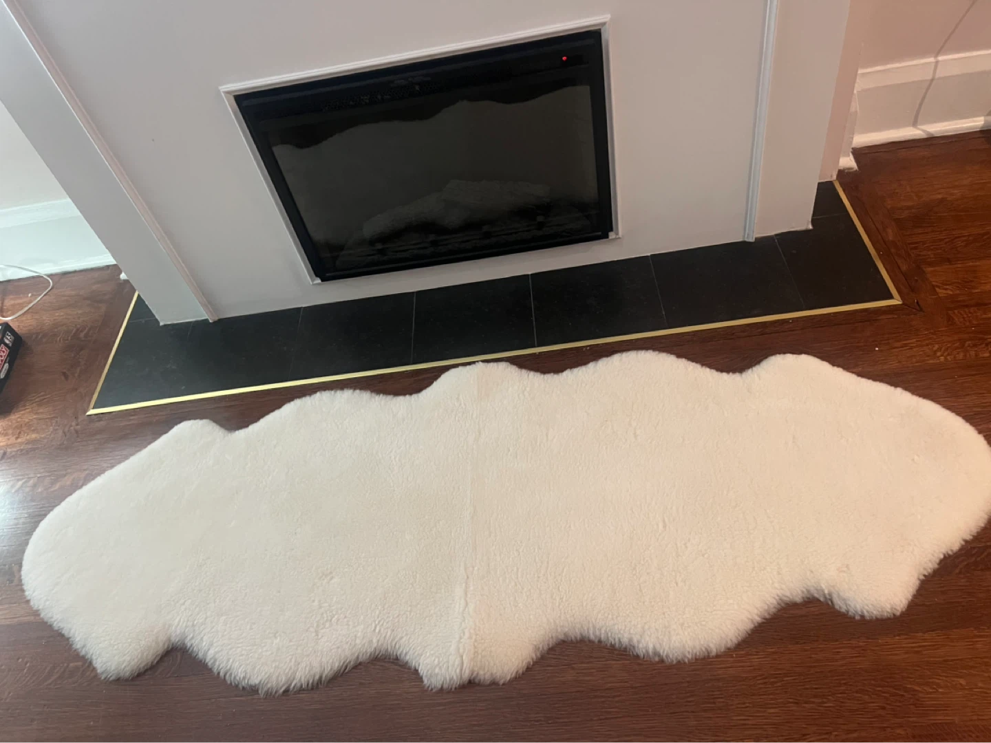 White Sheepskin Rug Runner