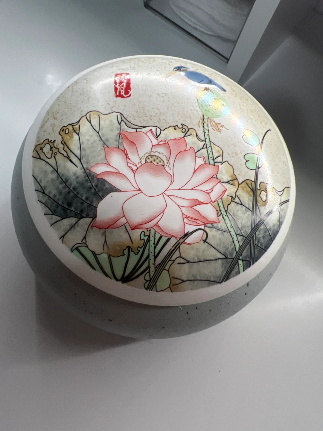 Decorative Lotus Flower Storage Jar