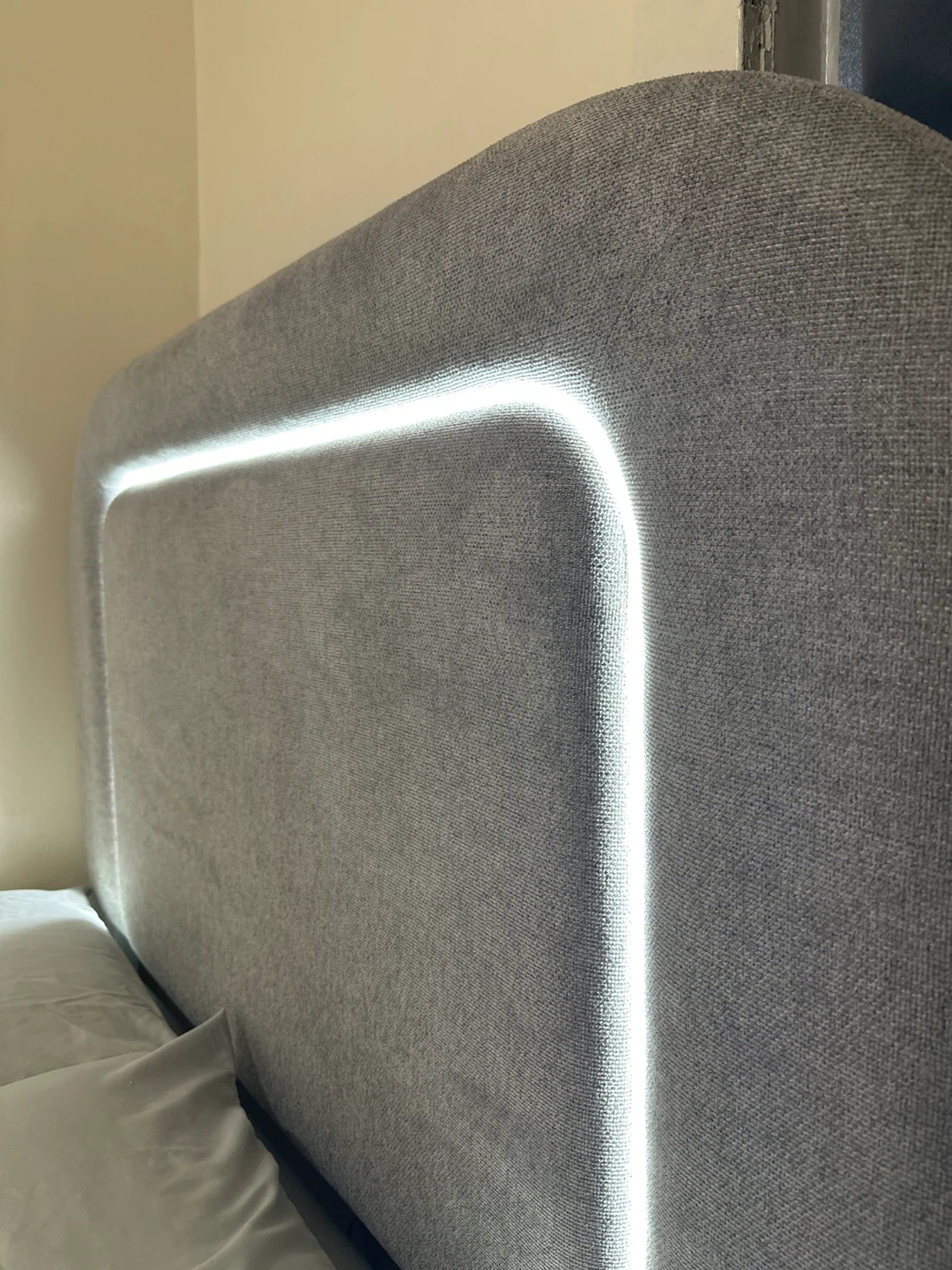 Upholstered Bed Frame with LED Headboard - photo 2