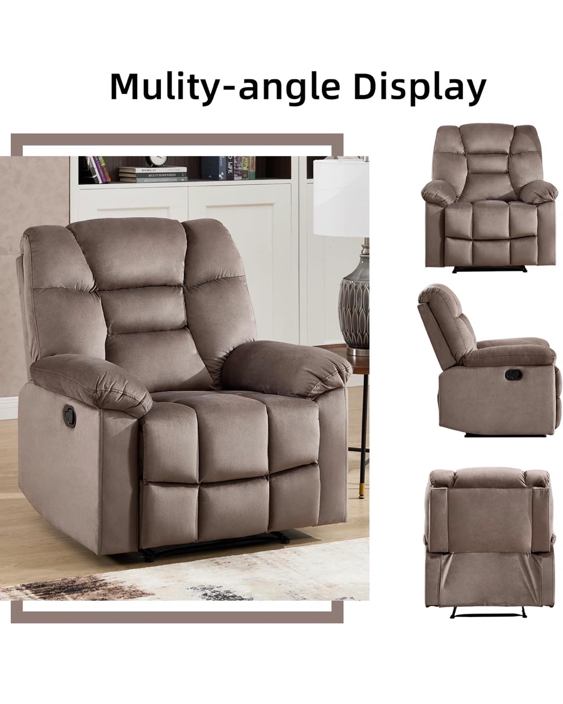Brown Recliner Chair with Metal Frame - photo 4