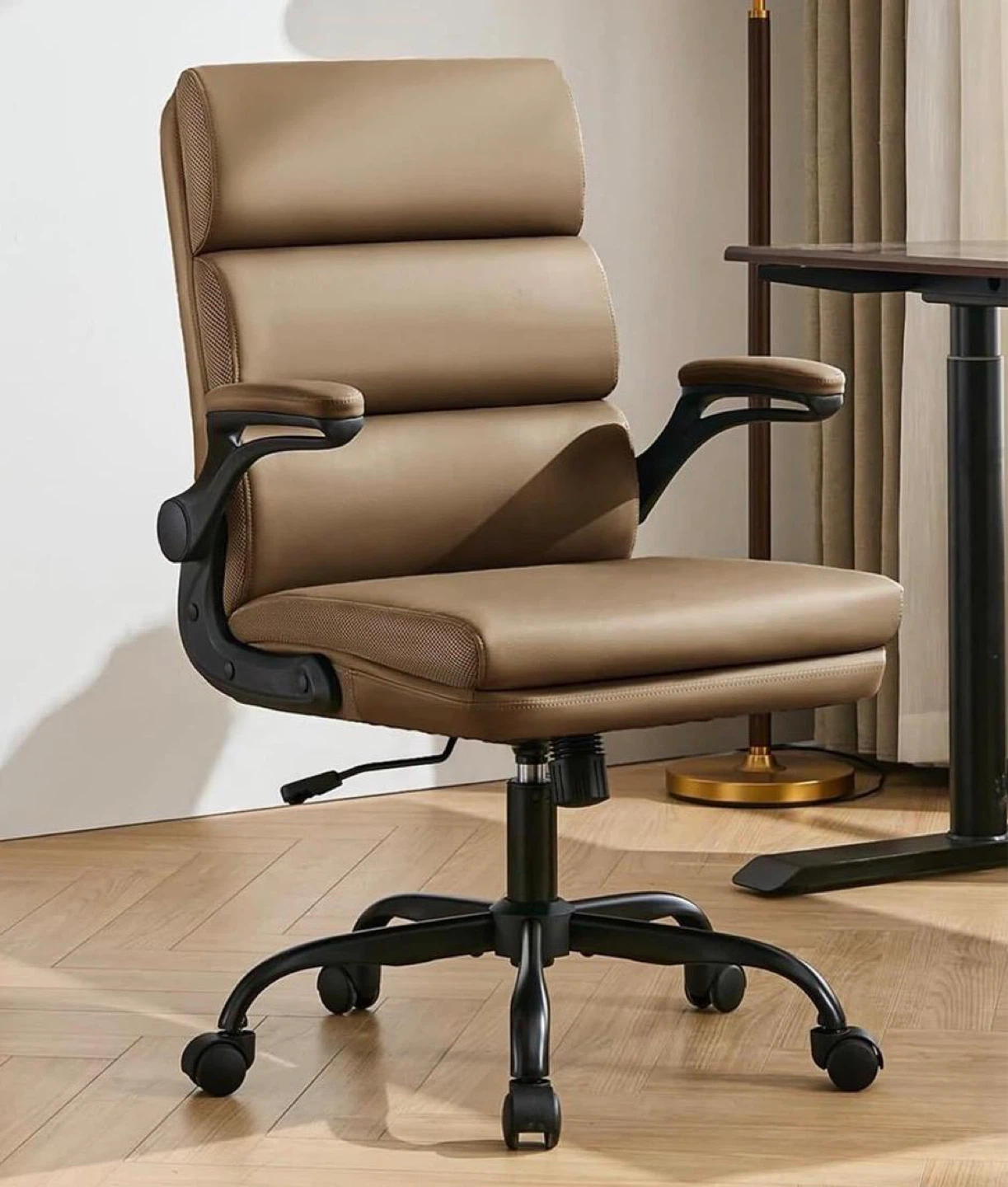 Brown Office Chair with Adjustable Height