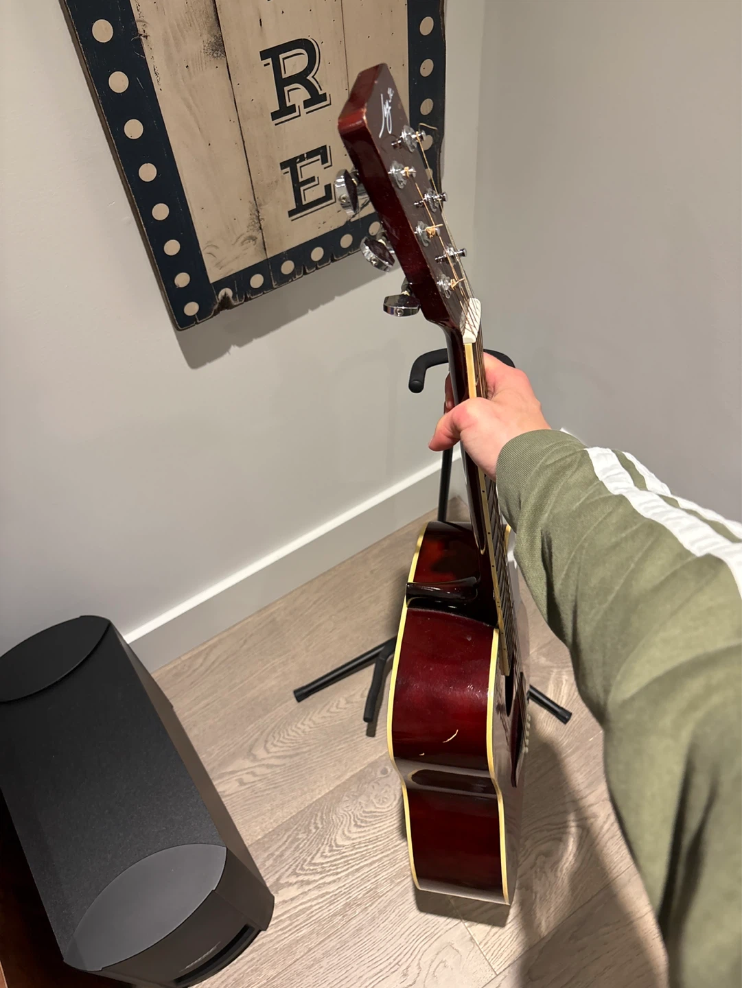 Acoustic Guitar - Red/Black Sunburst - photo 2