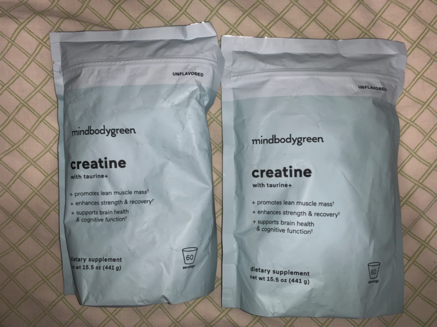 2 mindbodygreen Creatine+ with Taurine 60 Servings Powder Bag