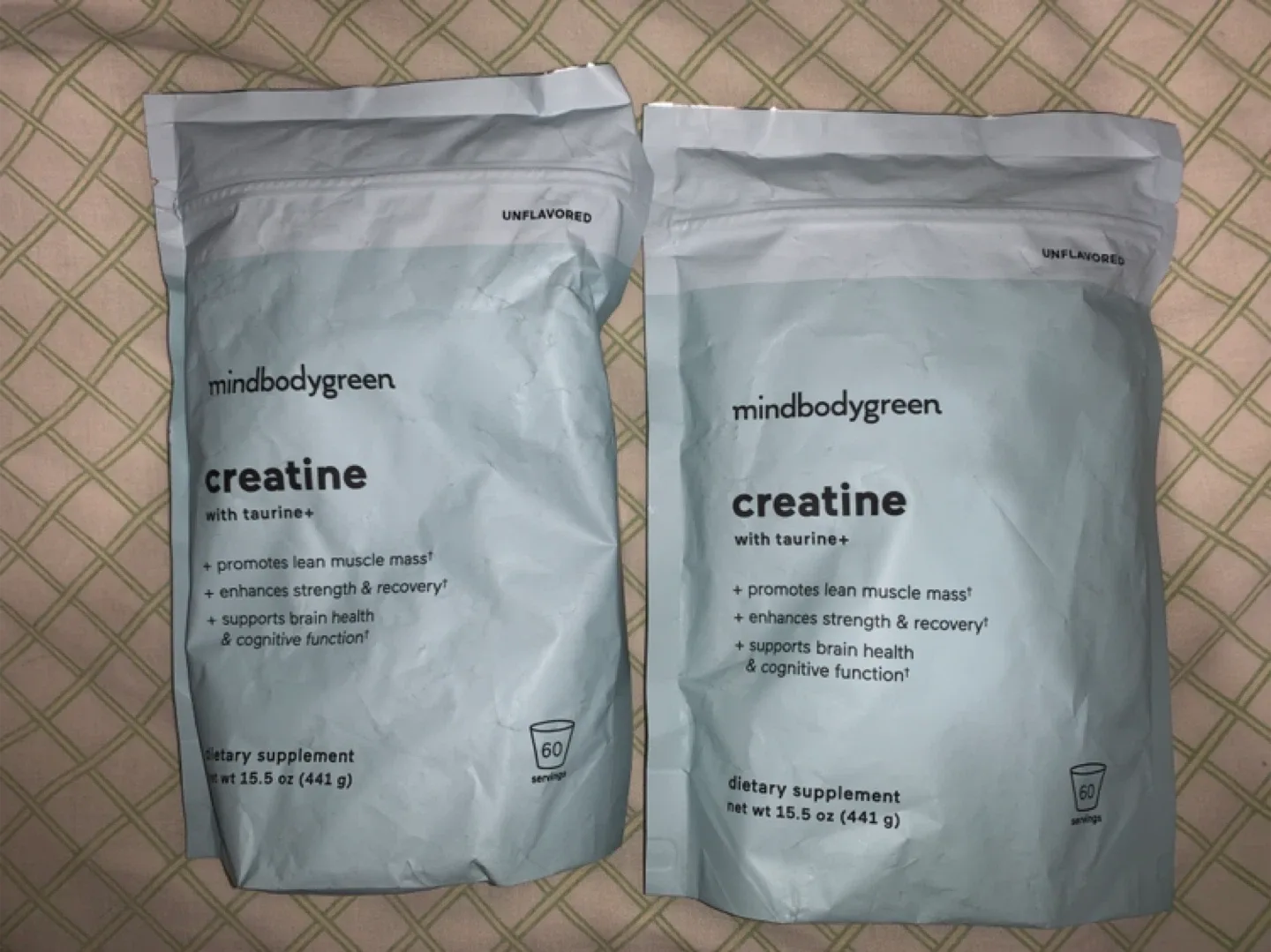 2 mindbodygreen Creatine+ with Taurine 60 Servings Powder Bag