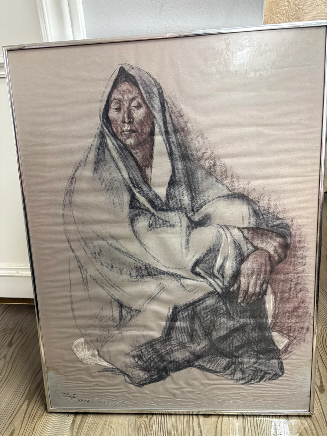 Framed Sketch of a Woman - 1972
