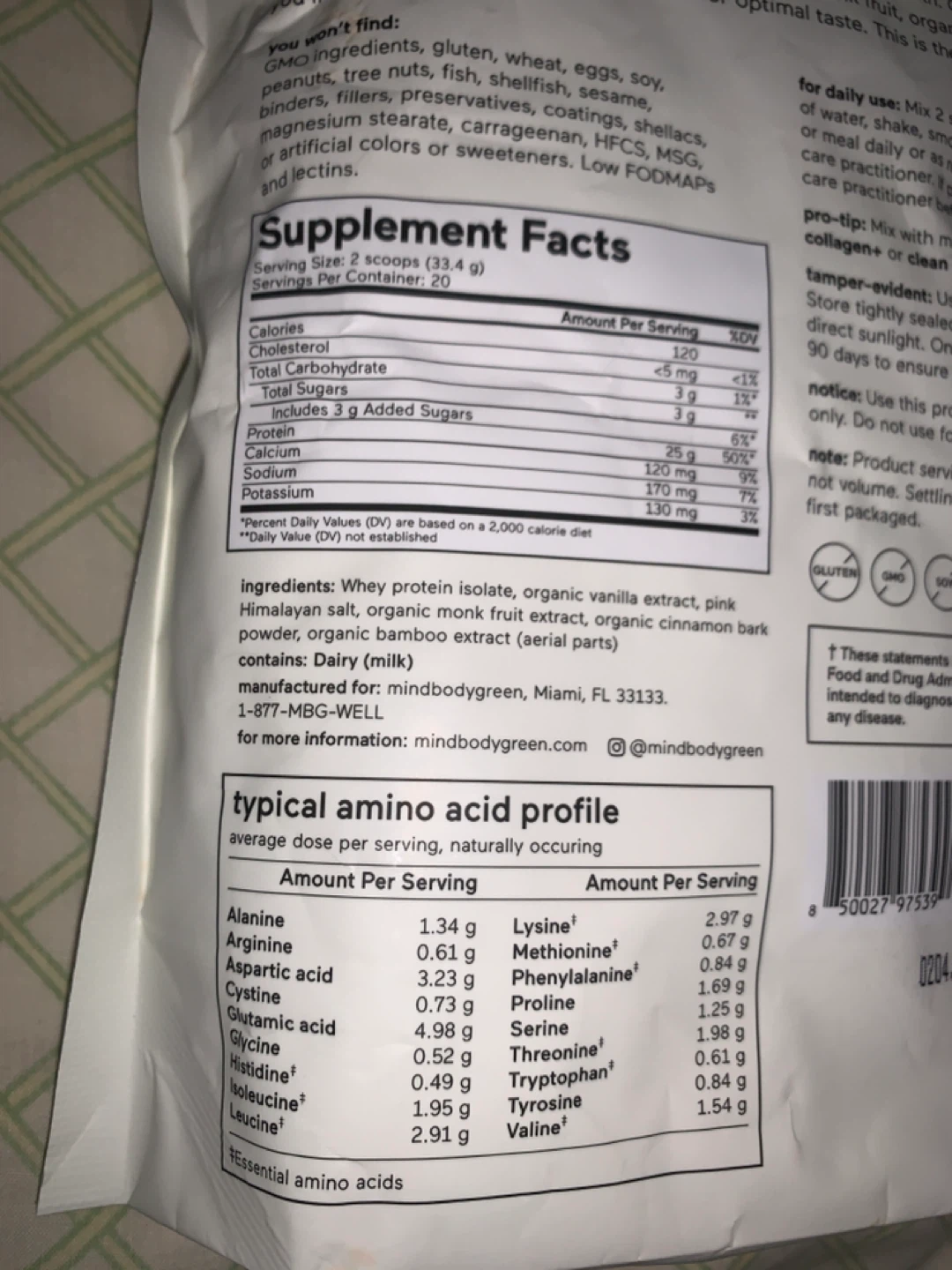 mindbodygreen Grass-Fed Whey Protein Isolate+ Vanilla - photo 3