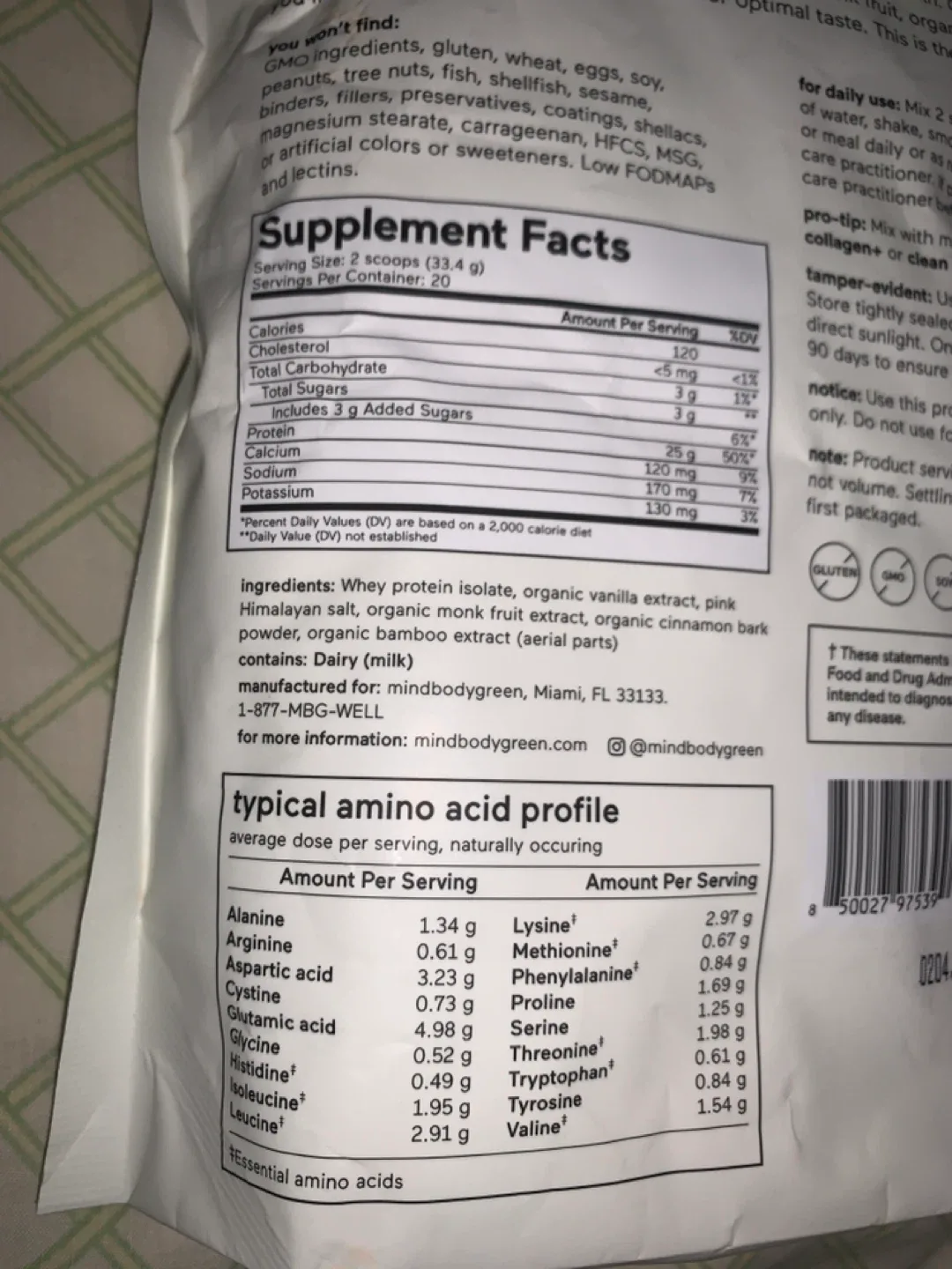 mindbodygreen Grass-Fed Whey Protein Isolate+ Vanilla - photo 3