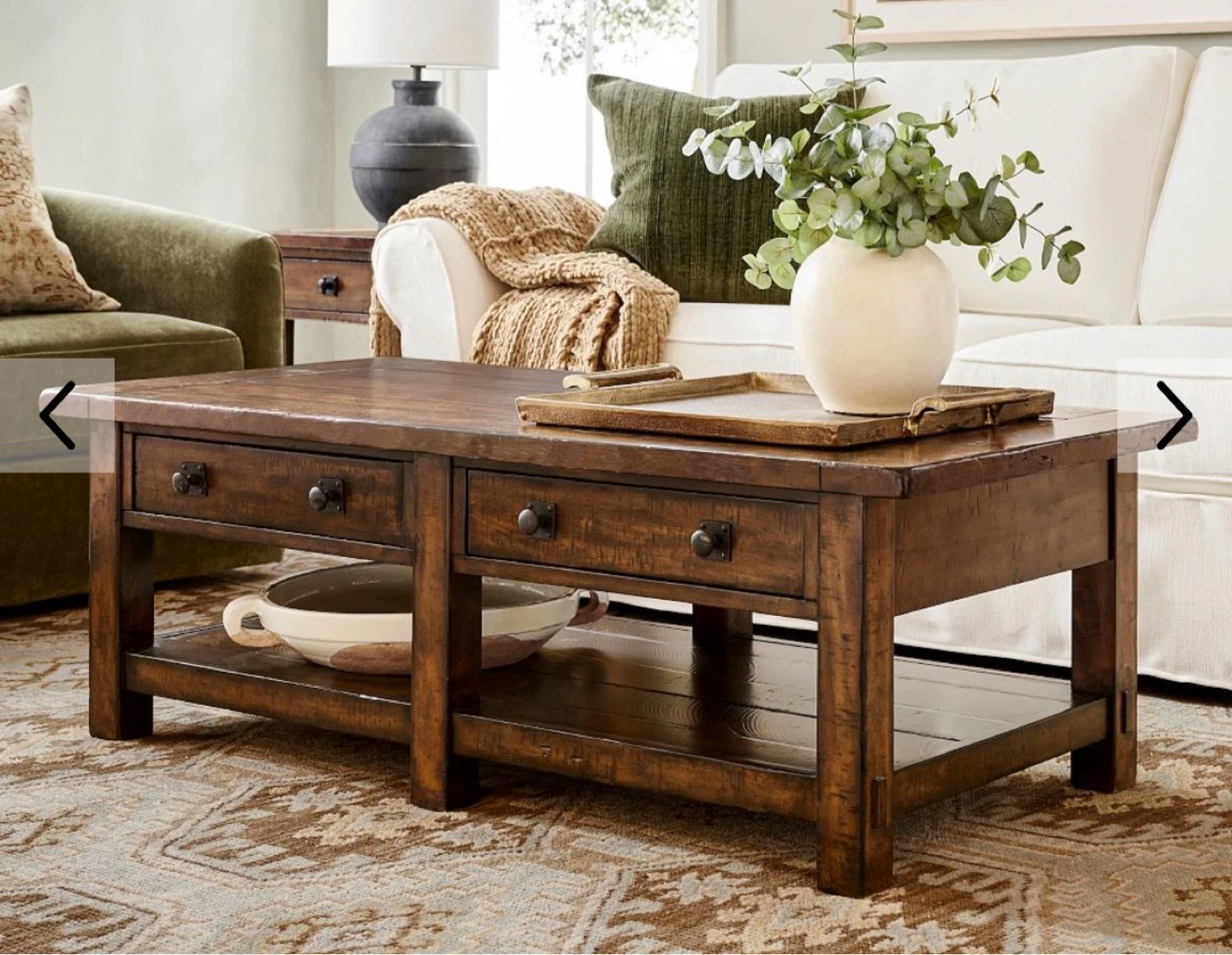 Pottery Barn Coffee Table – Rustic Walnut