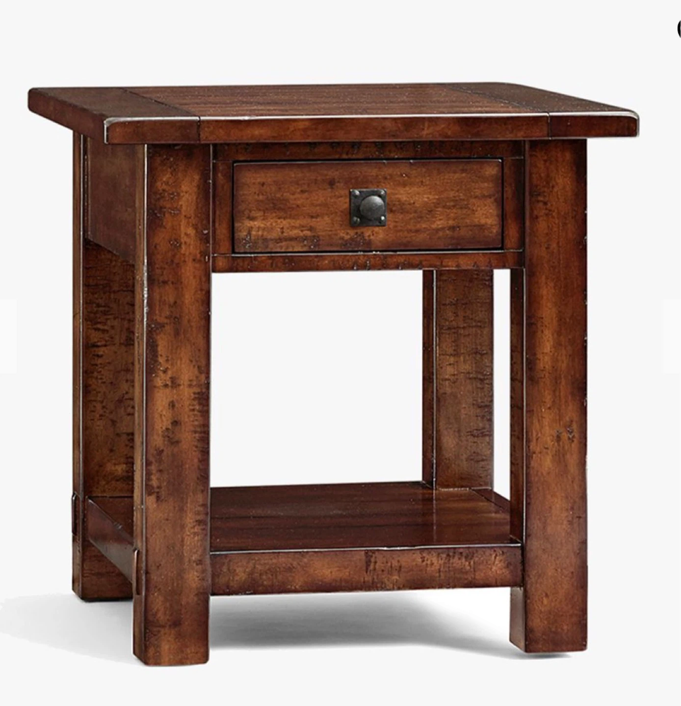 Pottery Barn Wood End Table – Rustic Walnut