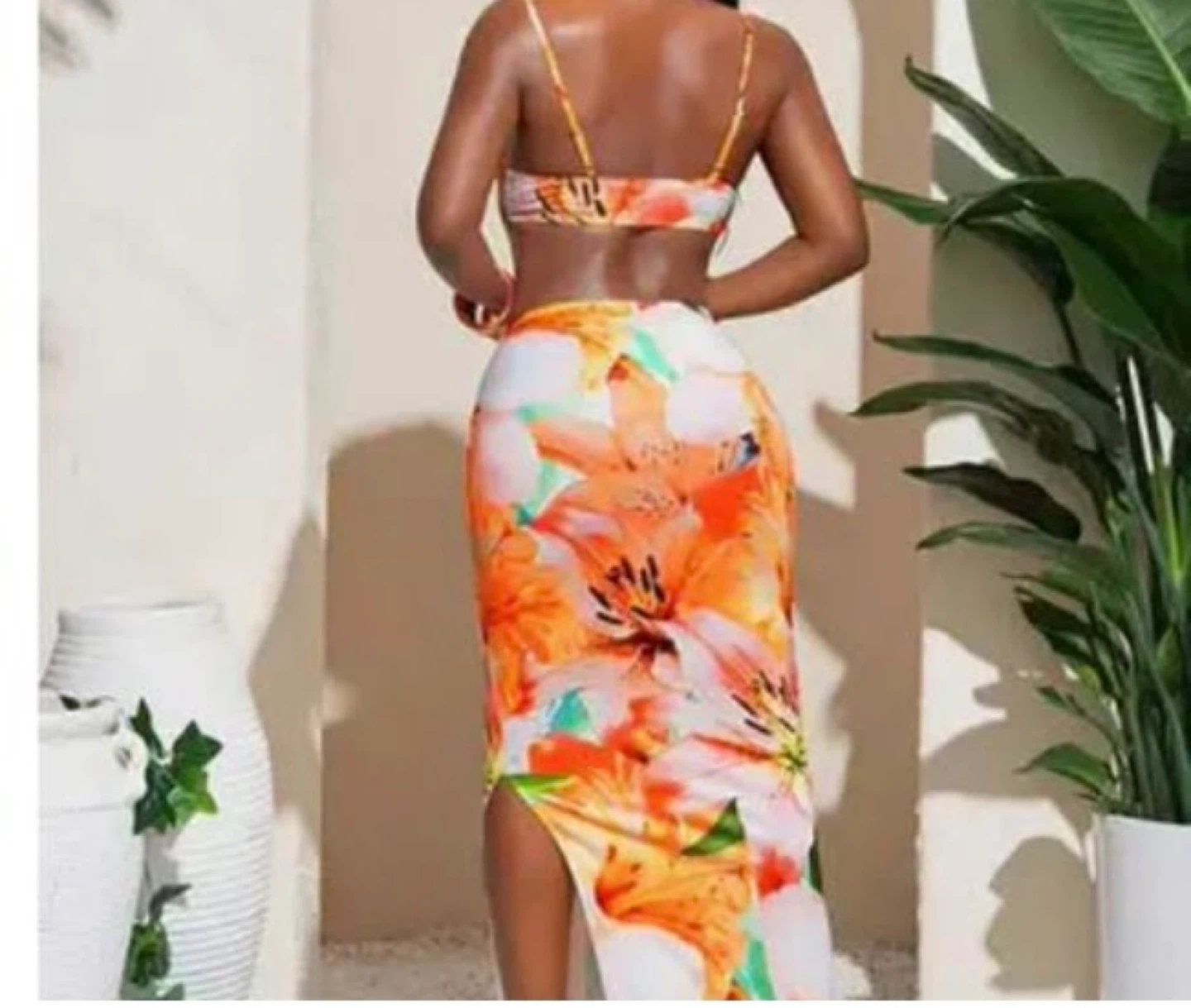 Floral Print Maxi Dress with cutouts. Size large - photo 2